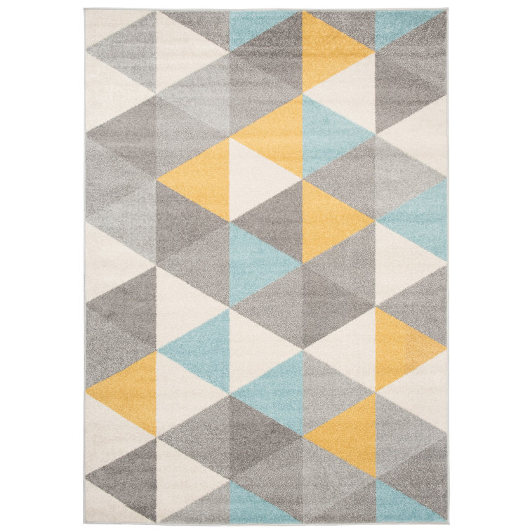 Oliver Nelsonville Flatweave Grey/Yellow/Blue Rug Wayfair.co.uk
